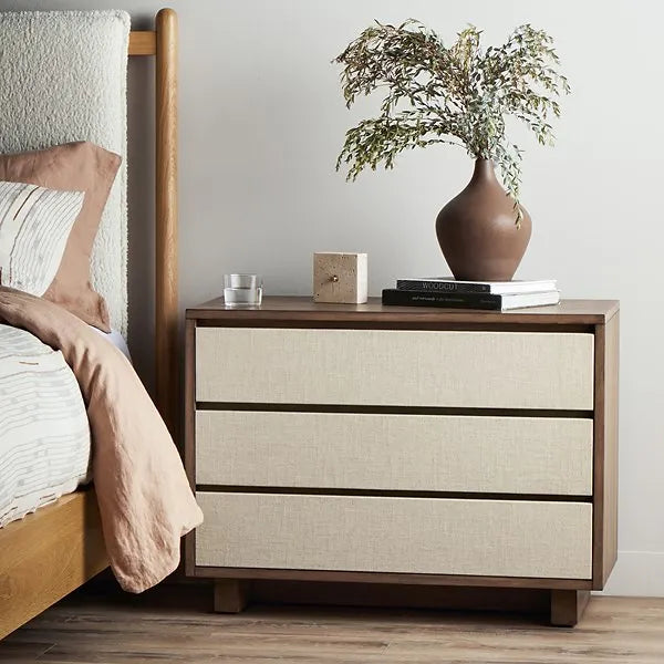 GROVE NIGHTSTAND-BEIGE PAINTED LINEN