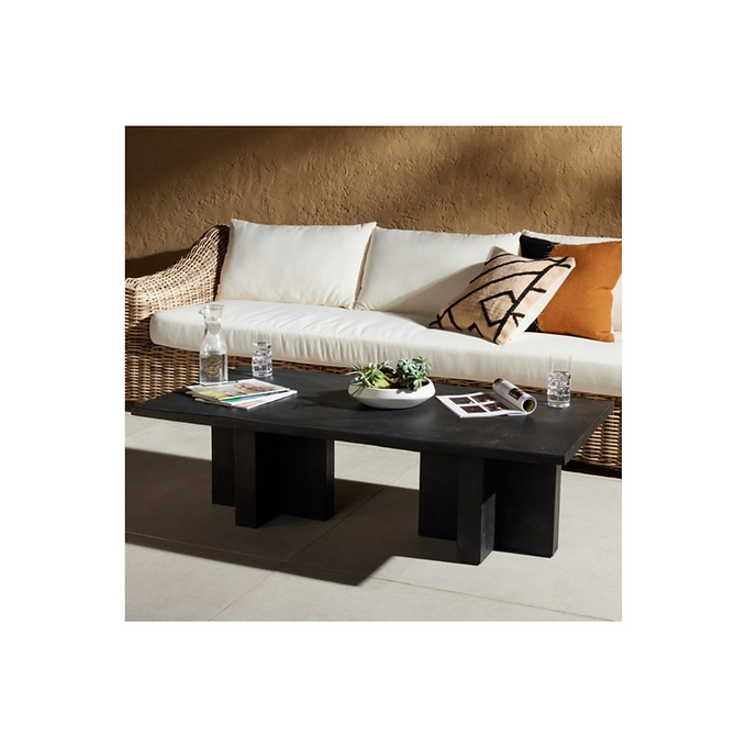 TERRELL OUTDOOR COFFEE TABLE-AGED GREY