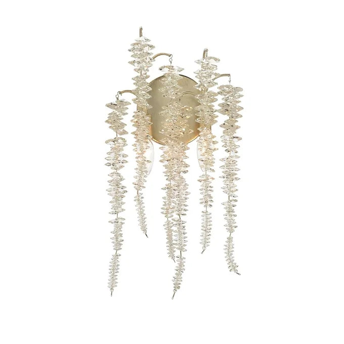 CASCADING CRYSTAL TWO-LIGHT WALL SCONCE