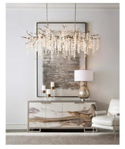 SHIRO-NODA FIFTEEN-LIGHT GLASS CLUSTER HORIZONTAL CHANDELIER