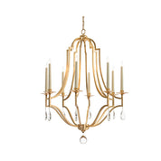 GOLD-LEAF AND CRYSTAL CHANDELIER