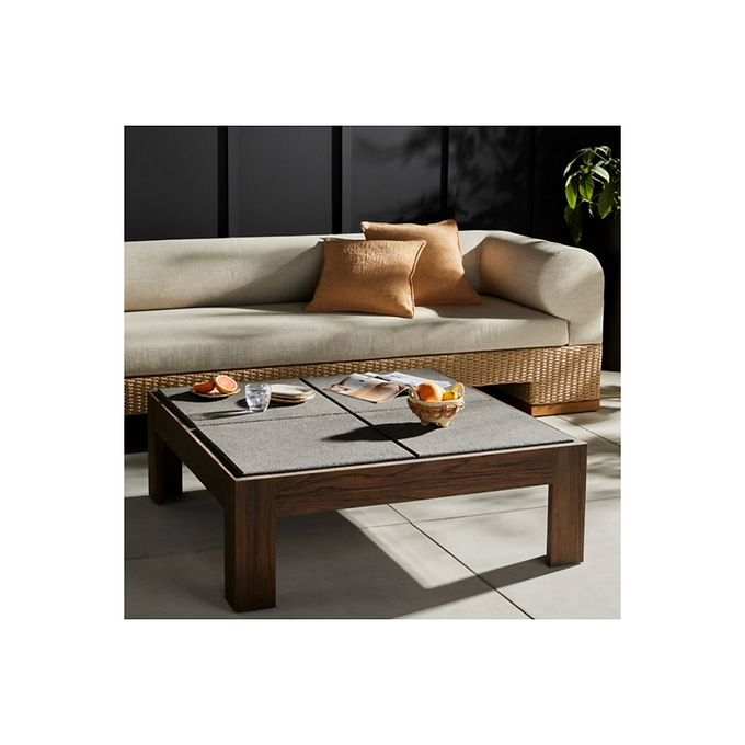 NORTE OUTDOOR COFFEE TABLE-SADDLE BROWN