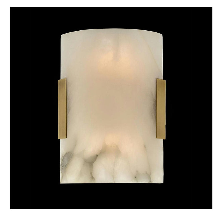 CURVED STONE, ALABASTER WALL SCONCE