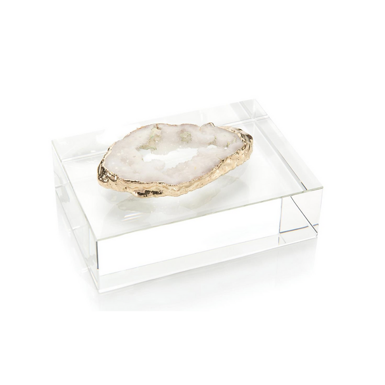 WHITE GEODE ON CRYSTAL