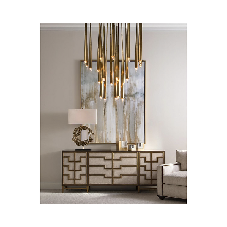 HANS TWENTY-THREE-LIGHT BRASS CHANDELIER