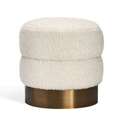 CHARLIZE STOOL - FAUX SHEARLING/ BRONZE