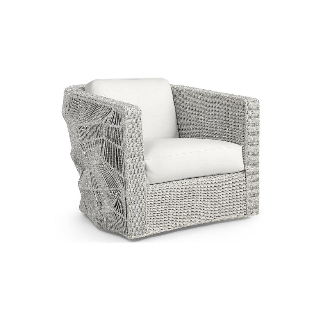 DORSEY OUTDOOR SWIVEL LOUNGE CHAIR, SILVER