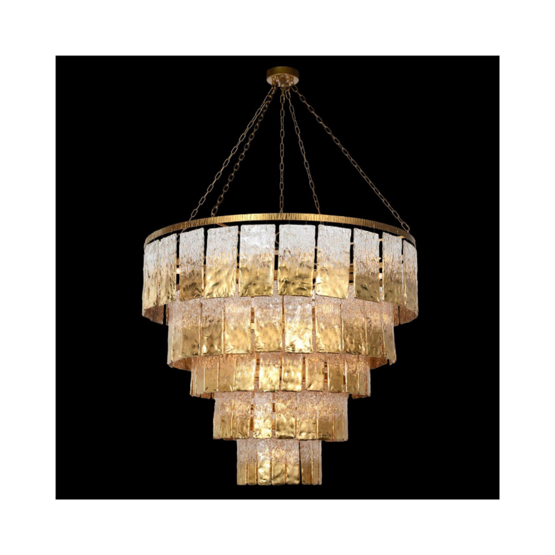 TWILIGHT TWENTY-FOUR-LIGHT SLUMPED GLASS CHANDELIER