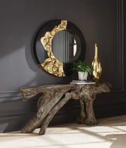 MERCURY MIRROR BLACK, GOLD LEAF