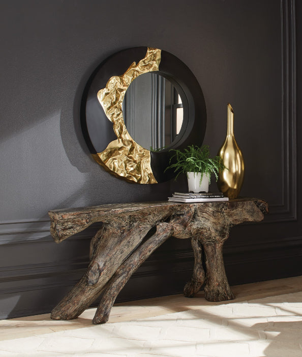 MERCURY MIRROR BLACK, GOLD LEAF