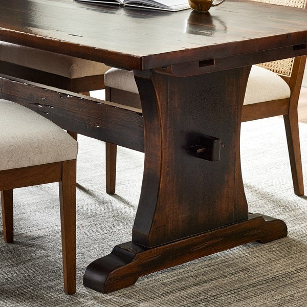 TRESTLE DINING TABLE-DISTRESSED WALNUT