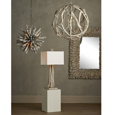 DRIFTWOOD WHITEWASH ORB CHANDELIER