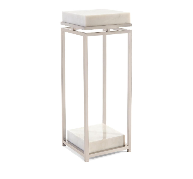 ELEGANT STAINLESS STEEL AND MARBLE PEDESTAL