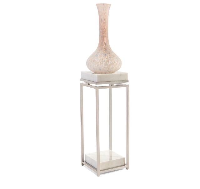 ELEGANT STAINLESS STEEL AND MARBLE PEDESTAL