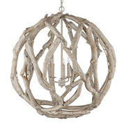 DRIFTWOOD WHITEWASH ORB CHANDELIER