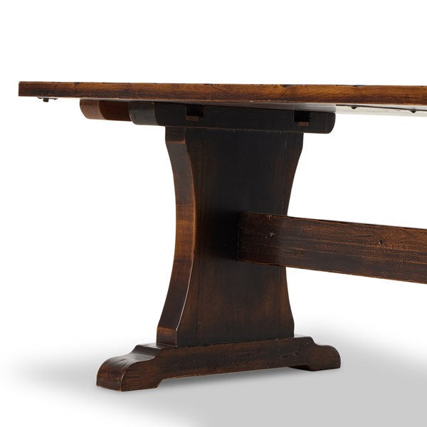 TRESTLE DINING TABLE-DISTRESSED WALNUT