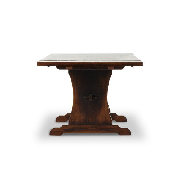 TRESTLE DINING TABLE-DISTRESSED WALNUT