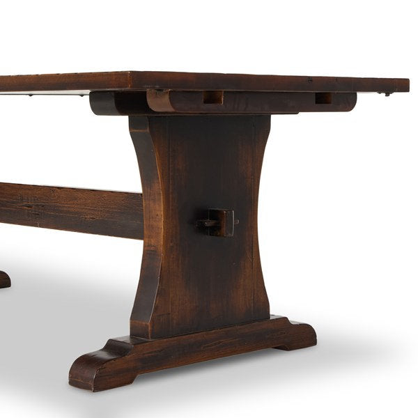 TRESTLE DINING TABLE-DISTRESSED WALNUT