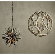 DRIFTWOOD WHITEWASH ORB CHANDELIER