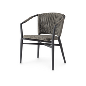 NINA OUTDOOR STACKABLE ARM CHAIR, CHARCOAL