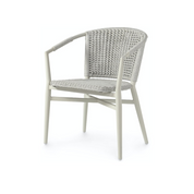 NINA OUTDOOR STACKABLE ARM CHAIR, STONE