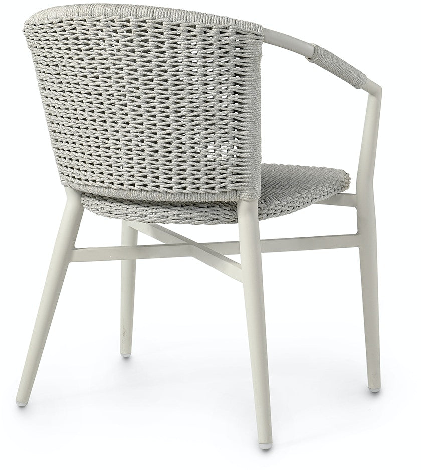 NINA OUTDOOR STACKABLE ARM CHAIR, STONE
