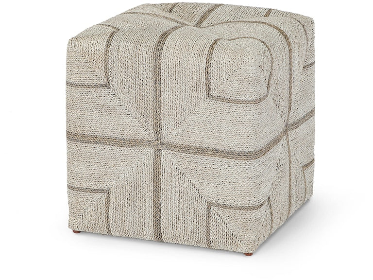 FRITZ ROPE SQUARE OTTOMAN FOG WHITE