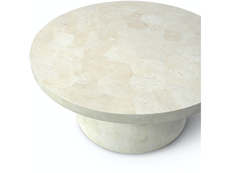 FOLEY STONE OUTDOOR COFFEE TABLE, WHITE