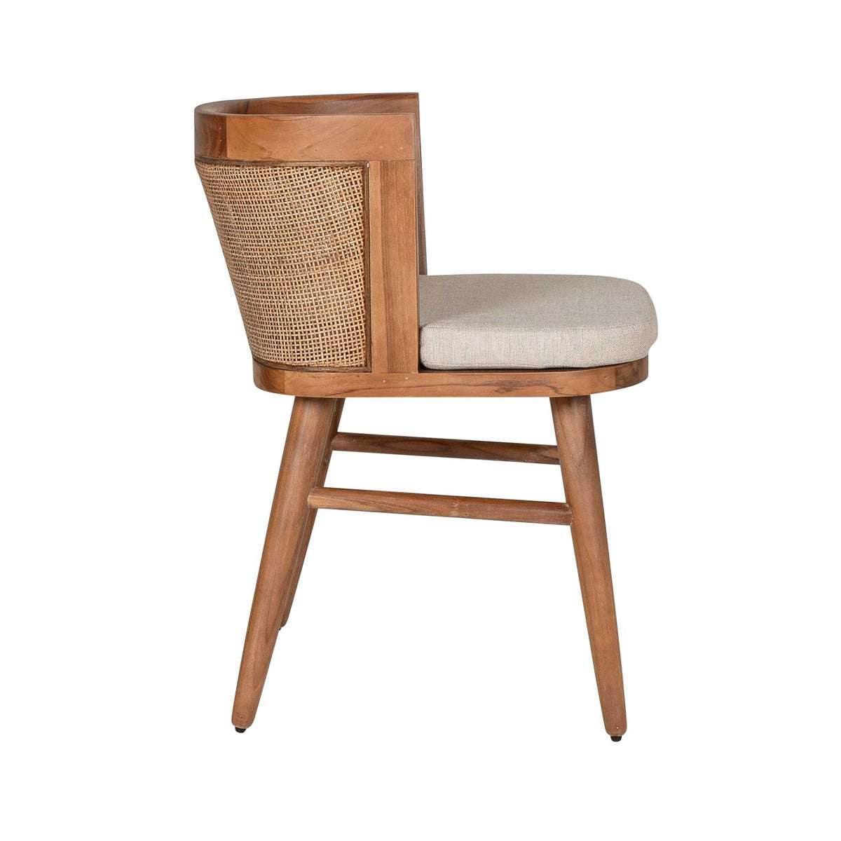 LOE CANE AND TEAK DINING CHAIR