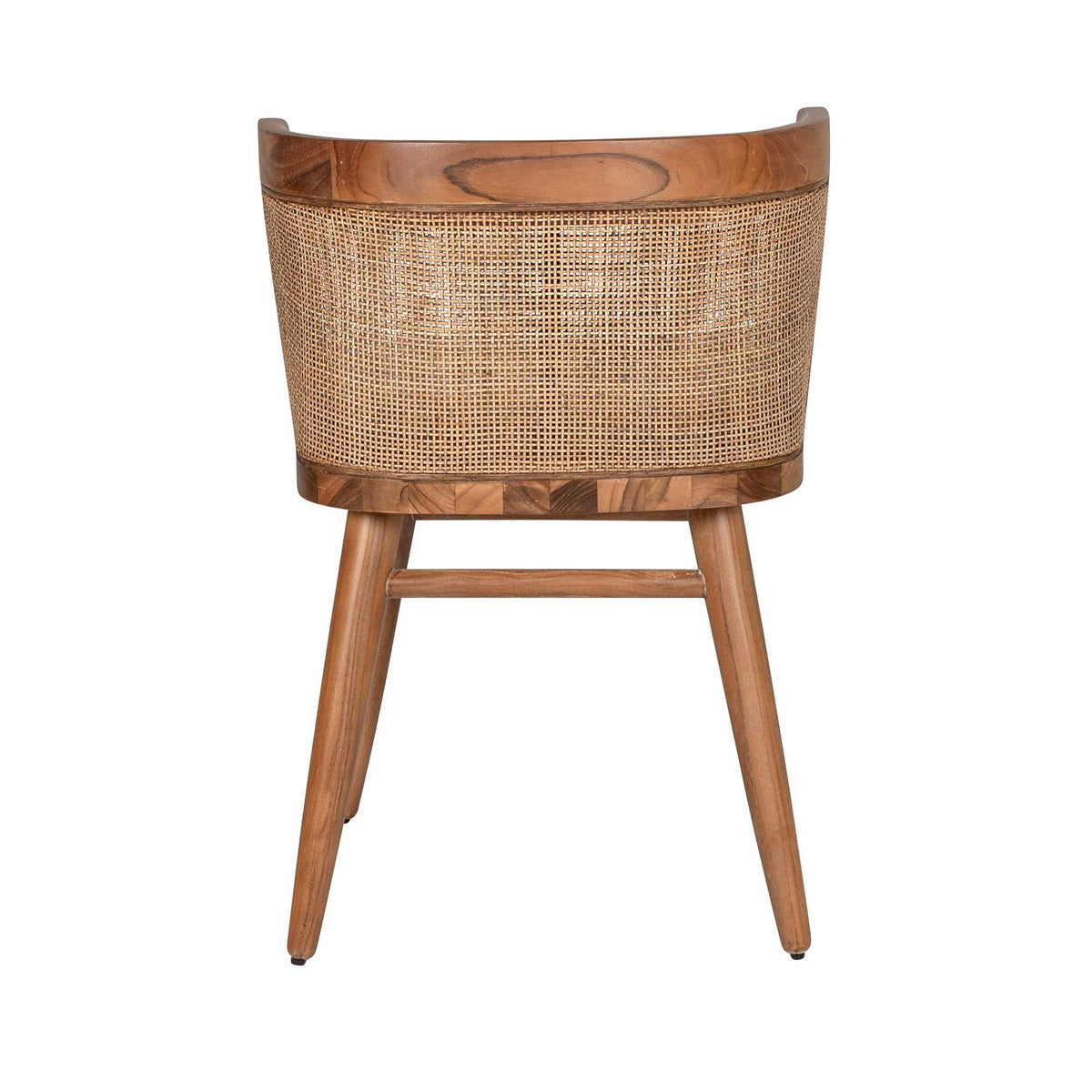 LOE CANE AND TEAK DINING CHAIR