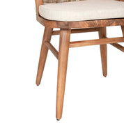 LOE CANE AND TEAK DINING CHAIR