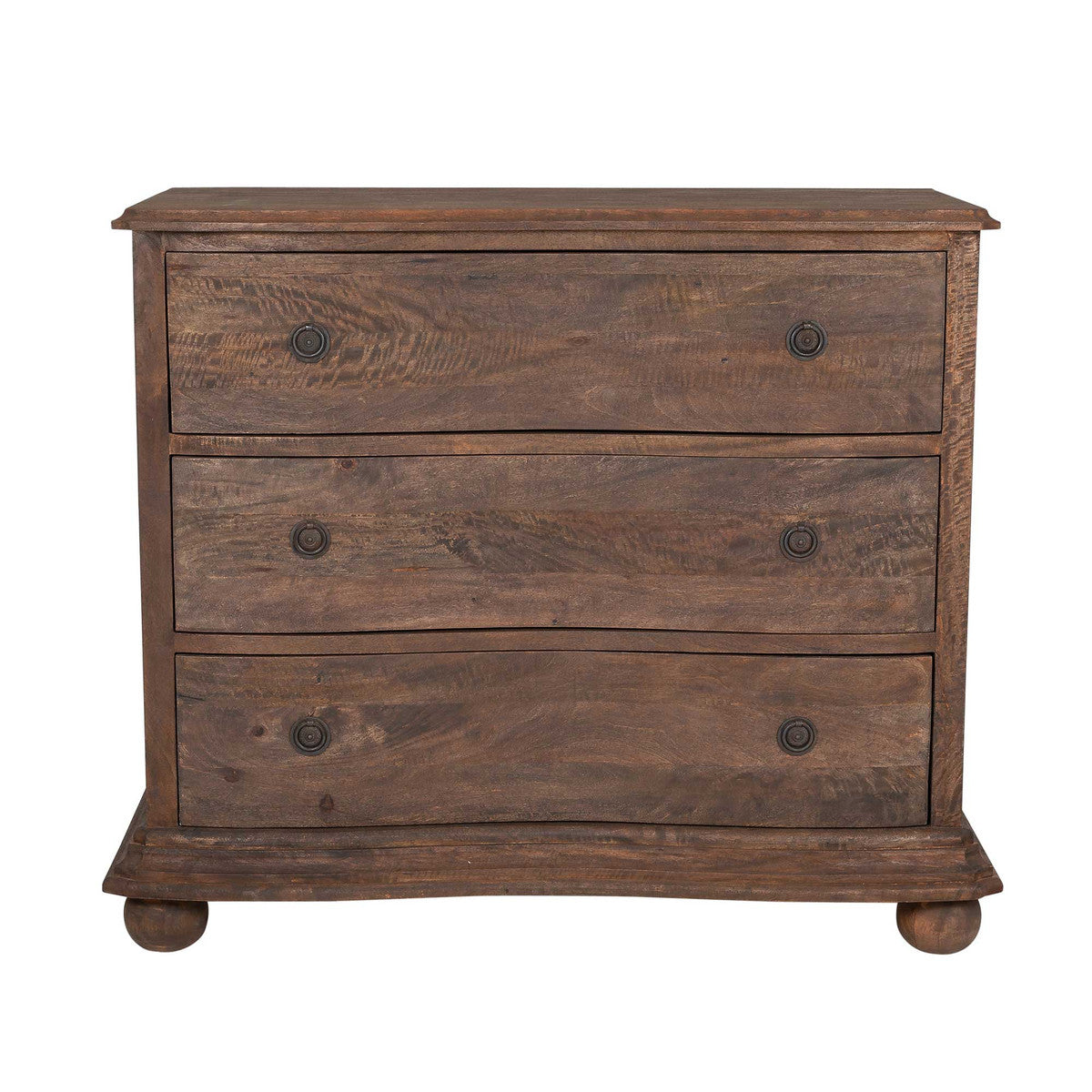 JOAN 3 DRAWER MANGO WOOD DRESSER, DARK BROWN