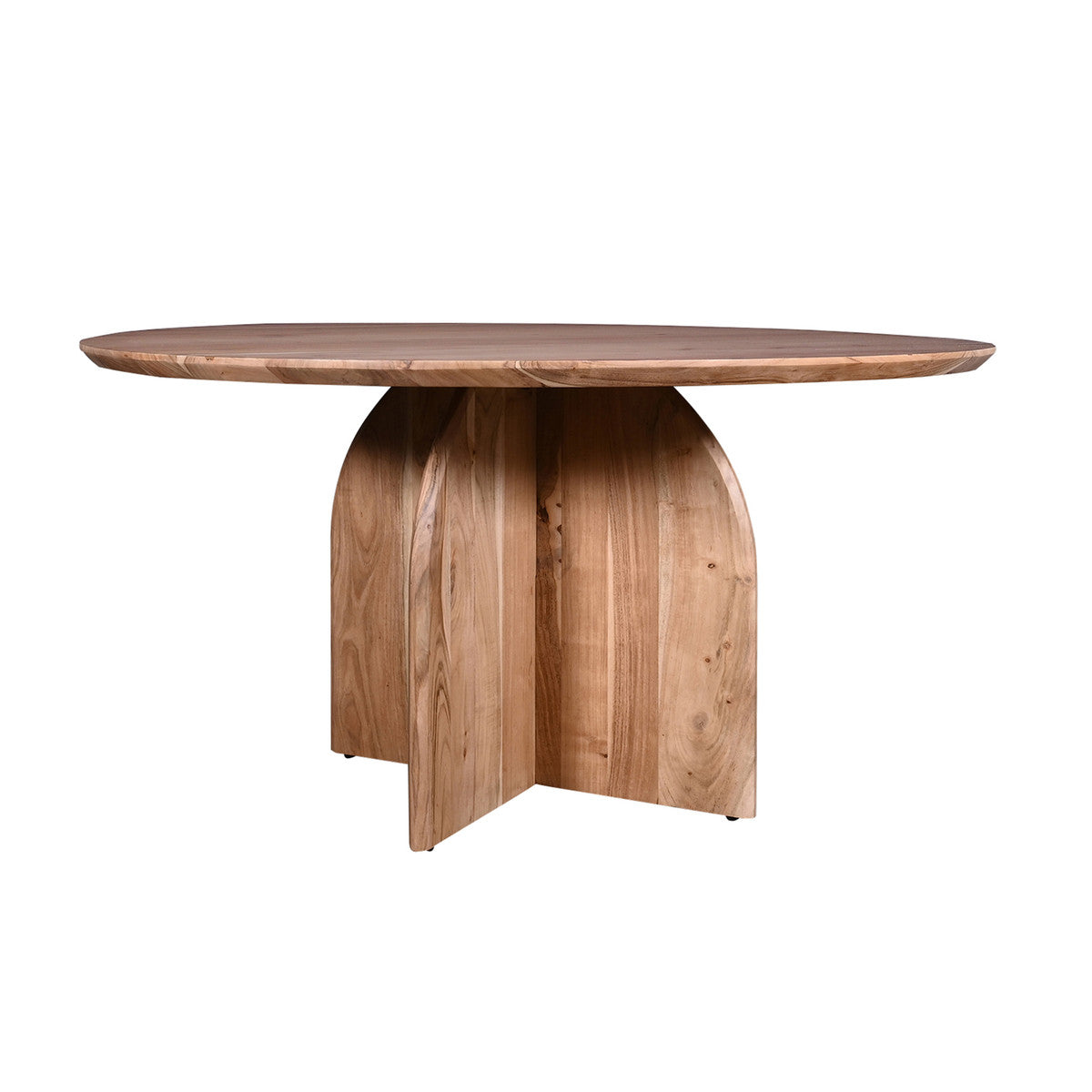 ROUND CROSS BASE DINING TABLE, KD, NATURAL