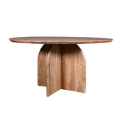 ROUND CROSS BASE DINING TABLE, KD, NATURAL