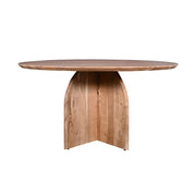 ROUND CROSS BASE DINING TABLE, KD, NATURAL