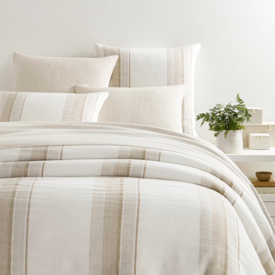 NAPA STRIPE LINEN NATURAL DUVET COVER