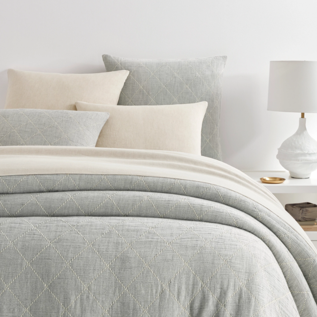 GREY MATELASSE COVERLET