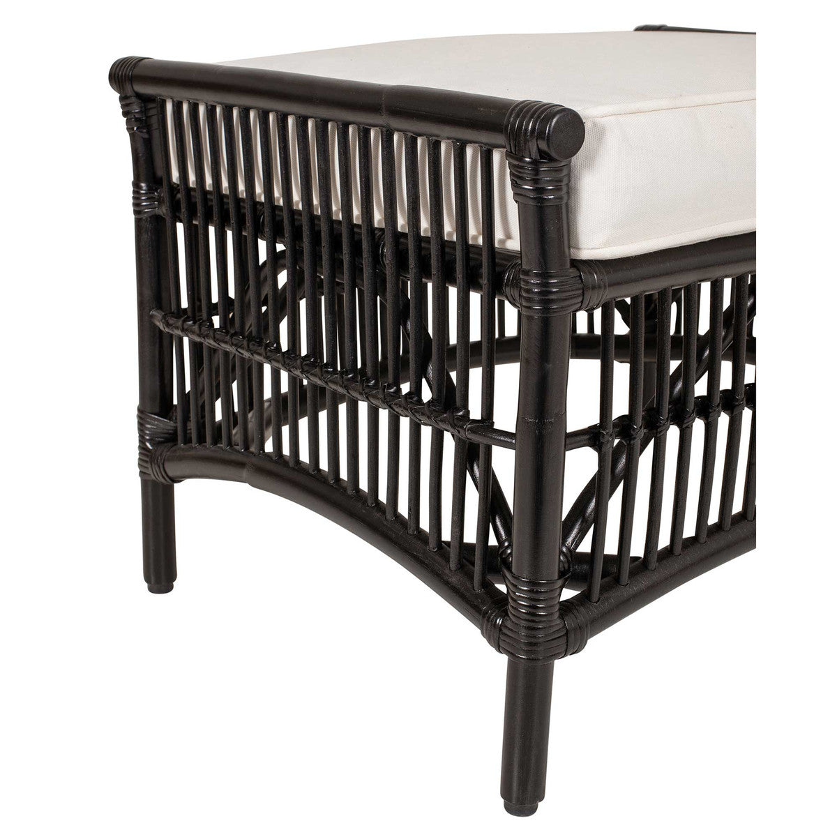 WINSTON RATTAN OTTOMAN, BLACK