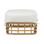 BAHAMA RATTAN OTTOMAN WITH CUSHION