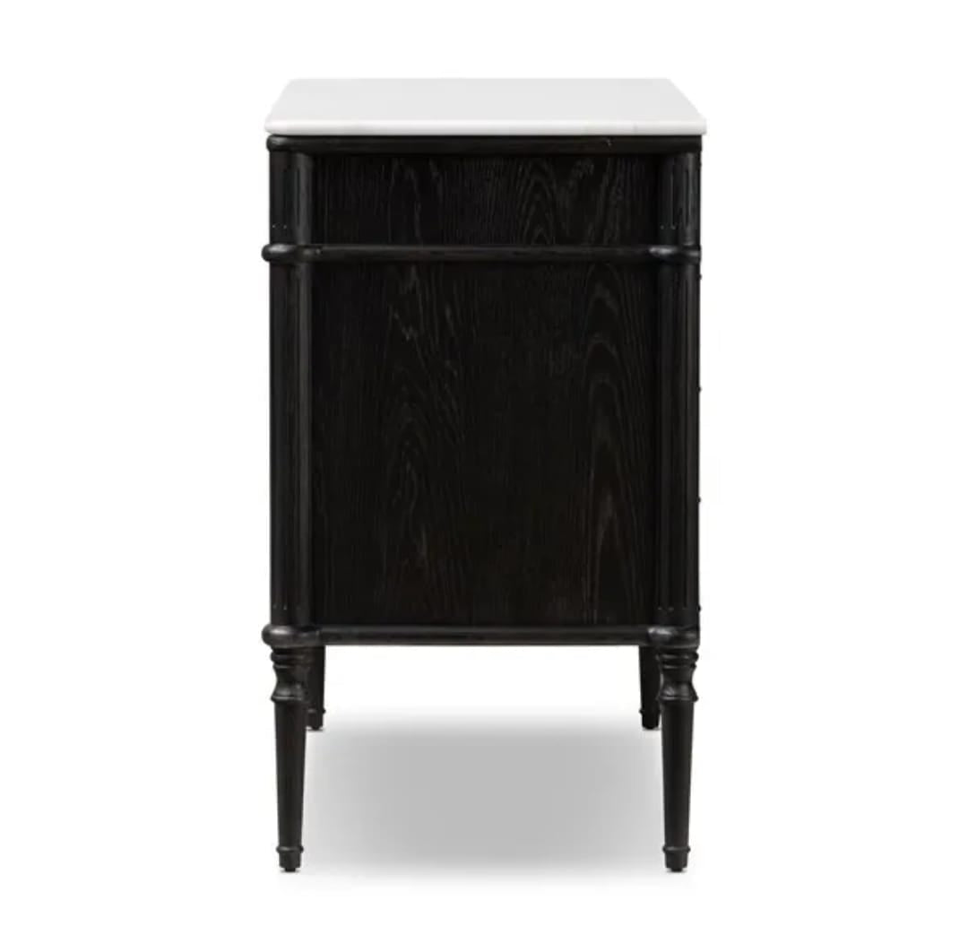 TOULOUSE MARBLE CHEST-DISTRESSED BLACK