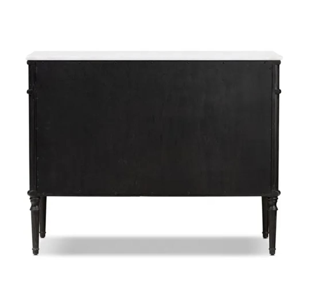 TOULOUSE MARBLE CHEST-DISTRESSED BLACK