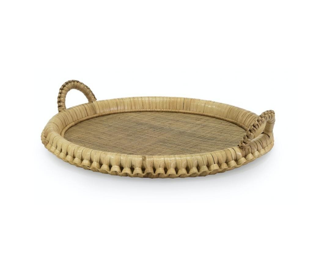 KENIS BRAIDED ROUND TRAY, NATURAL