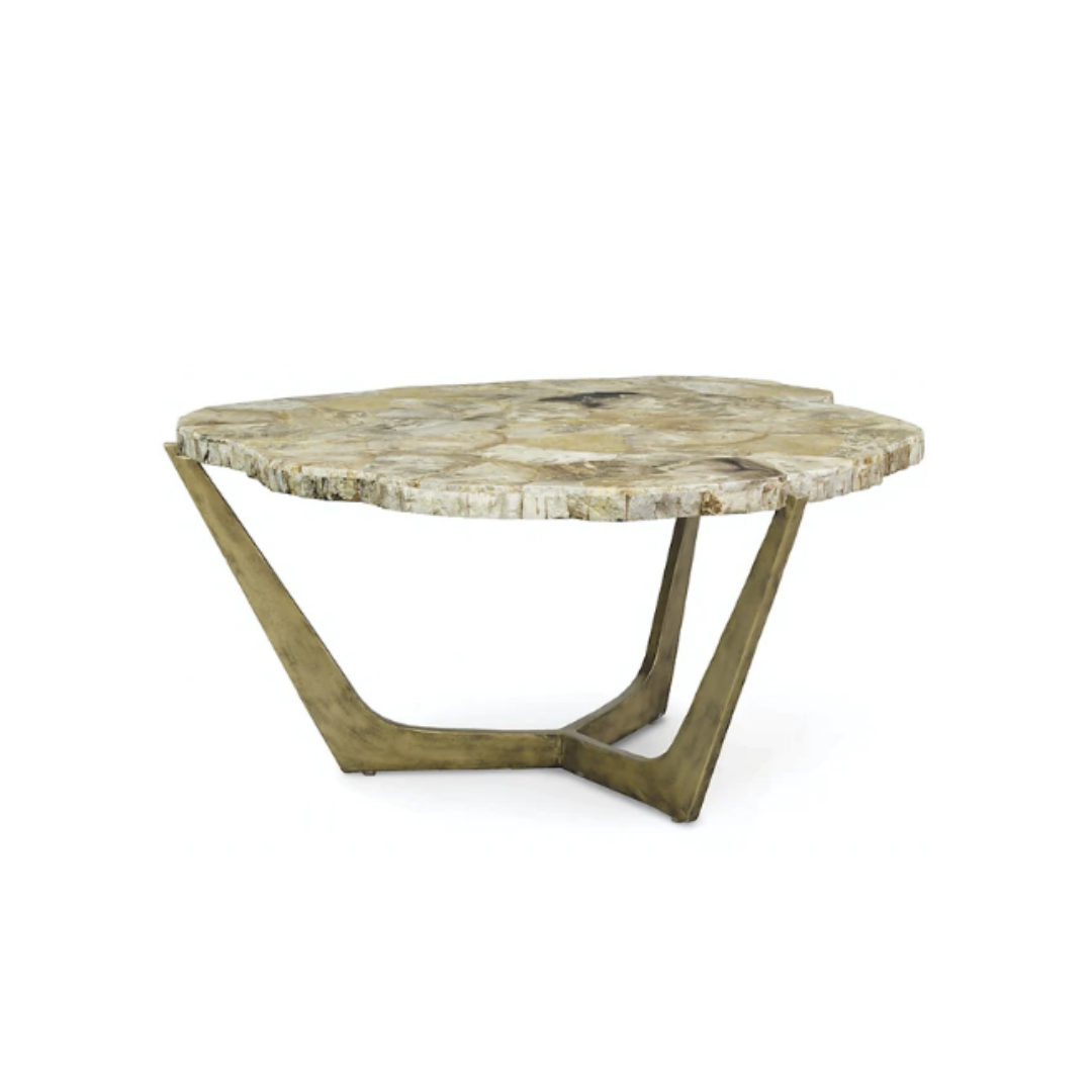 PETRIFIED WOOD TRIPOD COFFEE TABLE