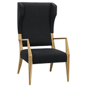 NARCISO CHAIR, TEAK WITH BLACK WOVEN FABRIC