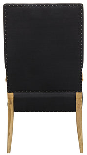 NARCISO CHAIR, TEAK WITH BLACK WOVEN FABRIC