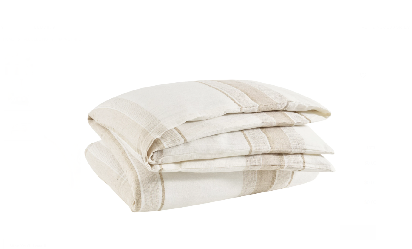 NAPA STRIPE LINEN NATURAL DUVET COVER