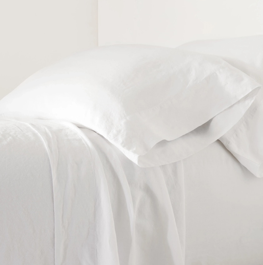 LUNA LINEN WHITE PILLOWCASES