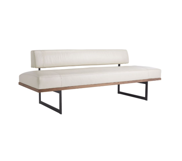 TUCK BENCH IVORY LEATHER