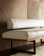 TUCK BENCH IVORY LEATHER