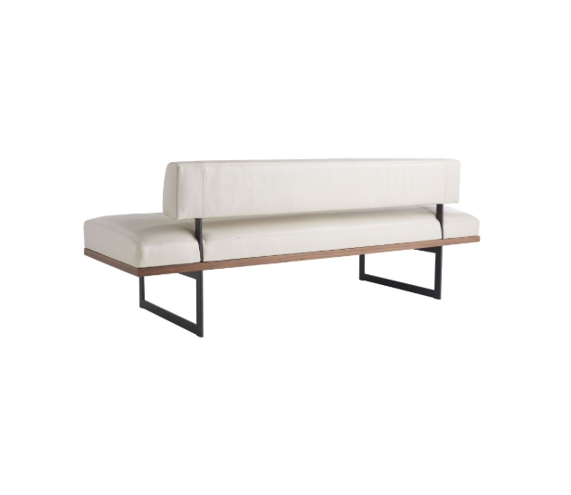 TUCK BENCH IVORY LEATHER